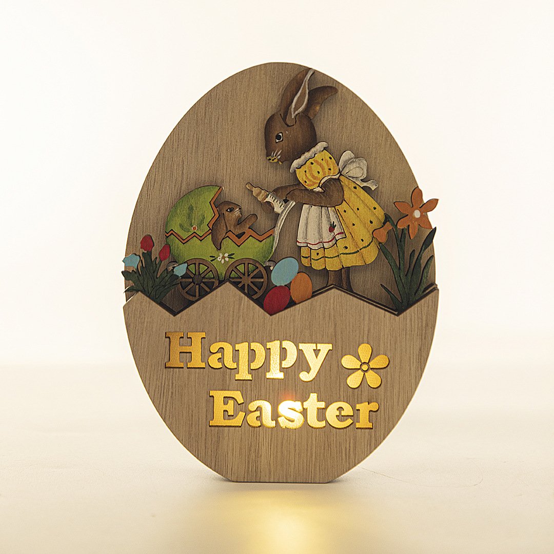 🔥LAST DAY 49% OFF-🐰✨Handcrafted Glowing Wooden Easter Decorations