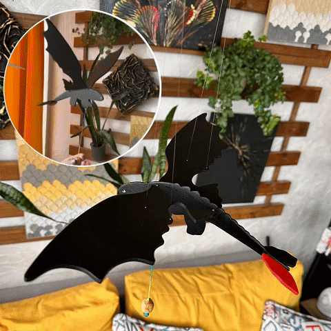 Elegant Handcrafted Wooden Flying Dragon for Garden and Indoor Decor