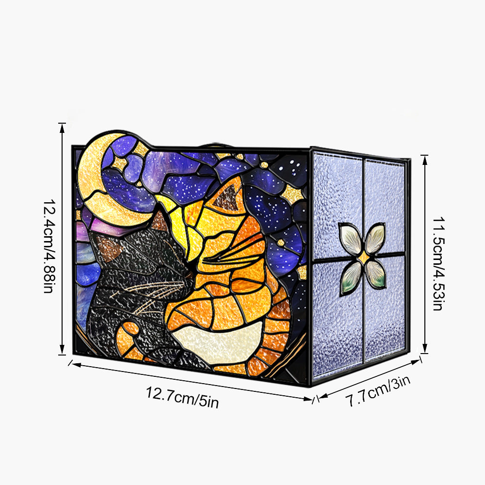 Stained-Glass-Style Acrylic Pen Holder for Colorful Desk Décor