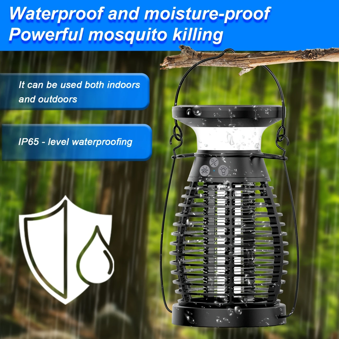 Portable Rechargeable Outdoor Bug Zapper Solar Powered