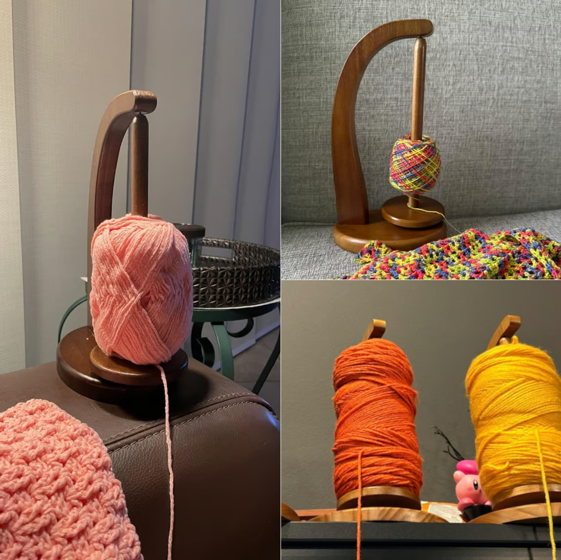 Wooden Yarn Spool Rack
