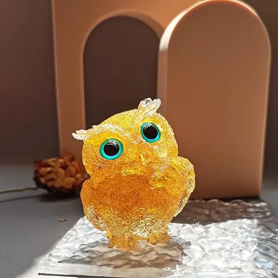 Natural Crystal Gemstone Owl