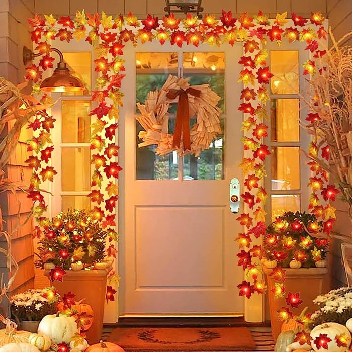 Maple leaf lamp for autumn home decoration