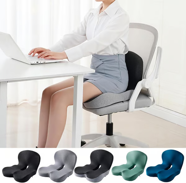 Non-Slip Memory Foam Seat, L-Shaped Integrated Lumbar Support