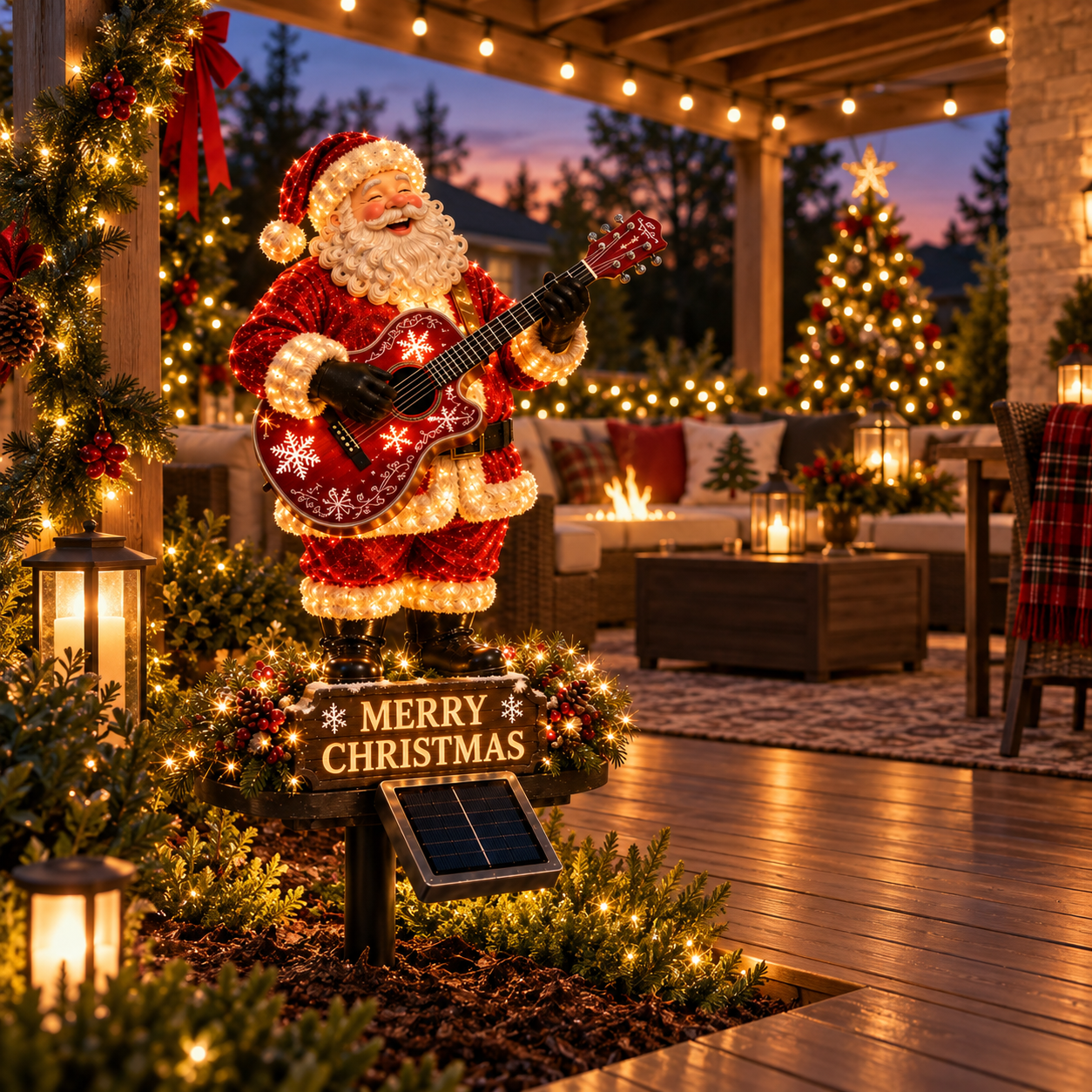 Solar Christmas Santa Garden Stake Light