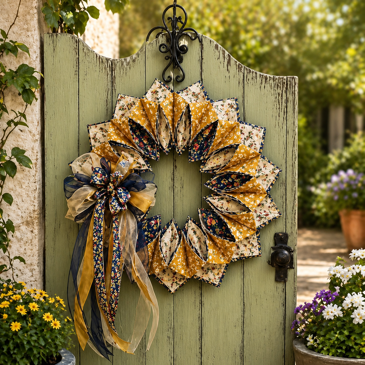 American 250th Anniversary Patriotic Flower Wreath