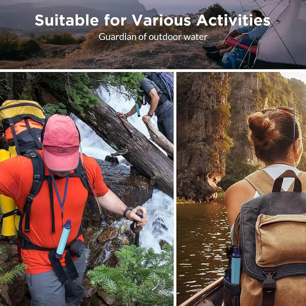 Personal Straw Water Filter for Camping, Hiking, Survival, Emergency, Travel