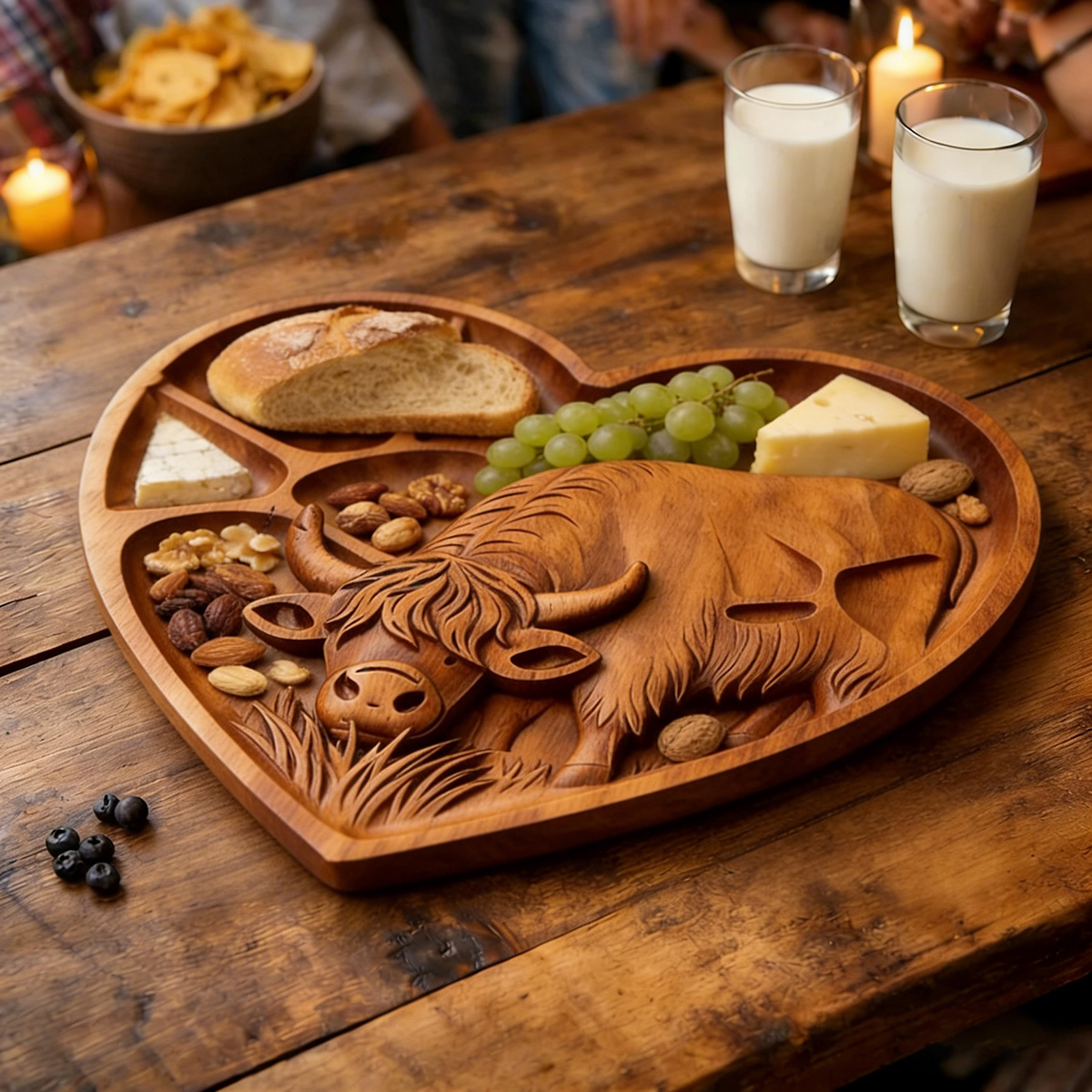The Carved Feast Collection Handcrafted Solid Wood Charcuterie Board