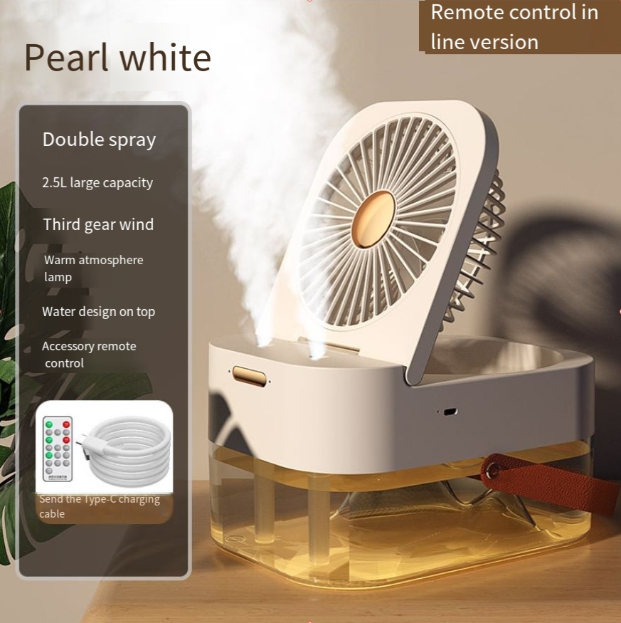 USB-Powered Air Cooler & Humidifier with Night Light Cooling Portable Fan