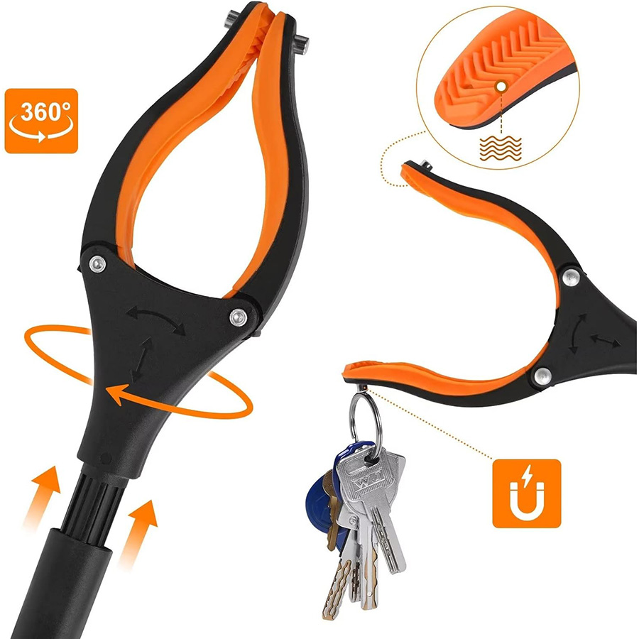 Grabber Reacher Tool with 360° Rotating Jaw & Magnet