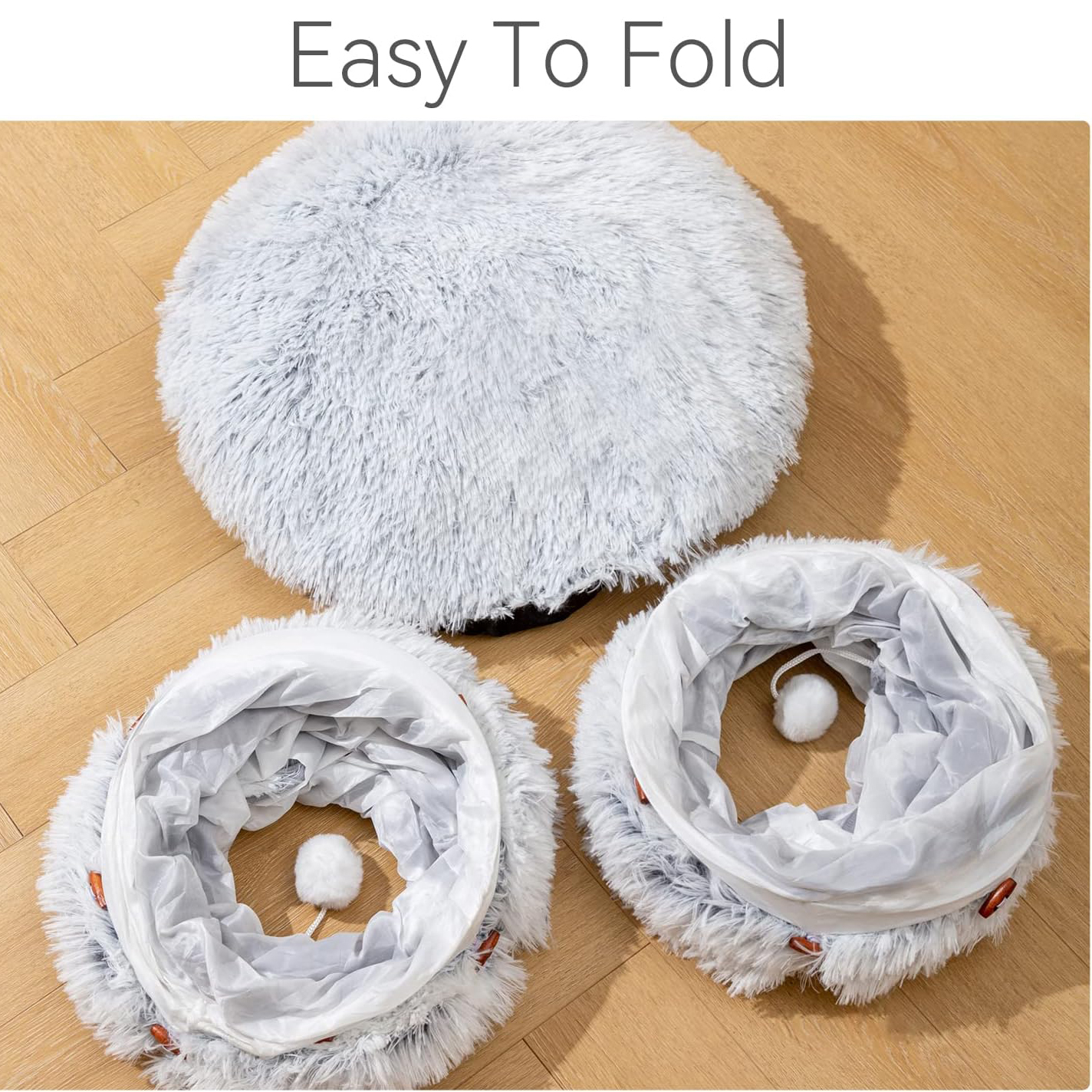 Oversized For Multiple Cats Tunnel with Cat Bed