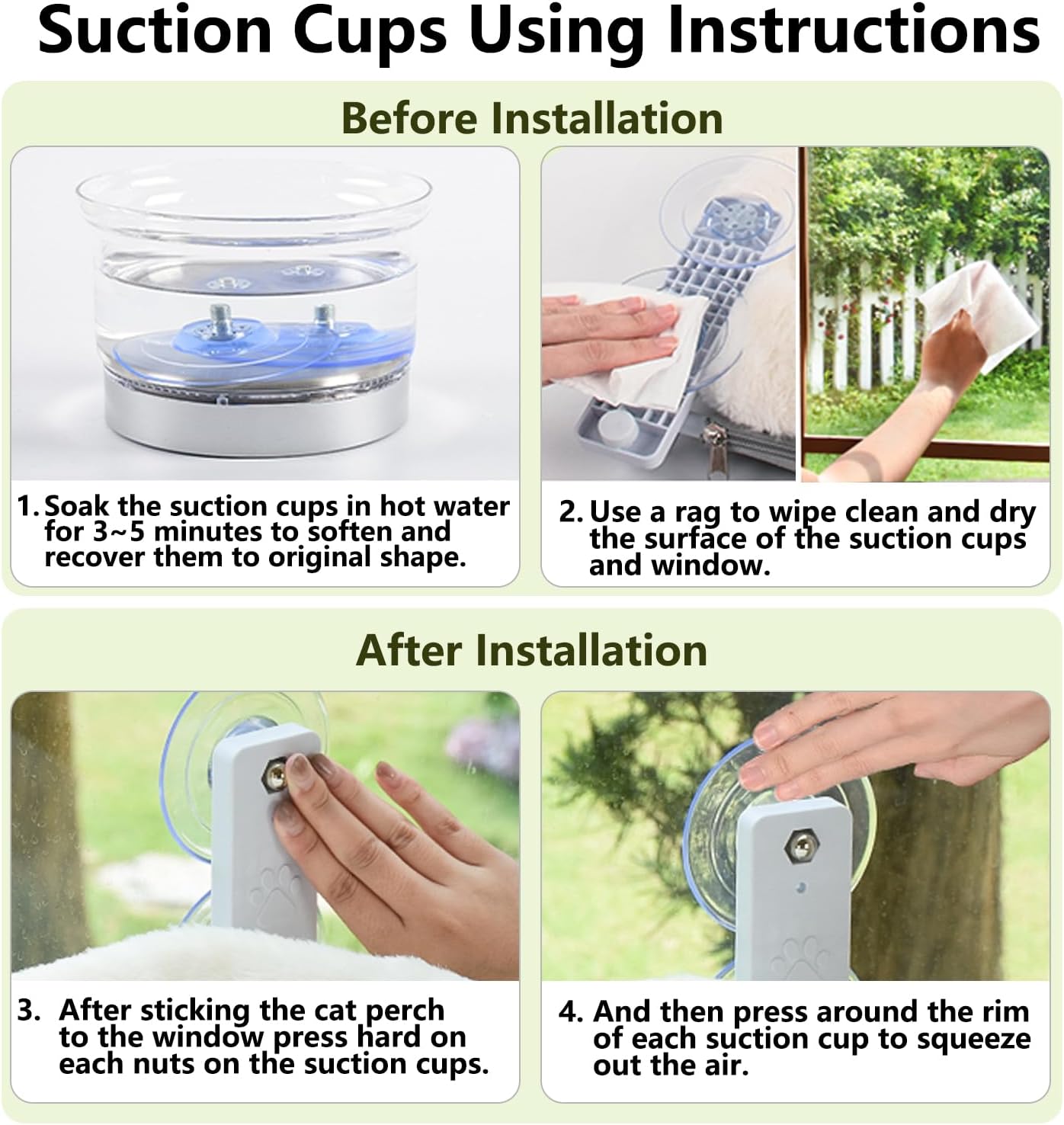 Foldable Cat Beds for Indoor Cordless Cat Window Perch