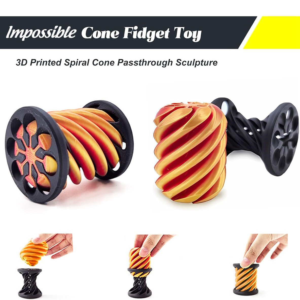 🔥3D Printed Spiral Cone Fidget Toy