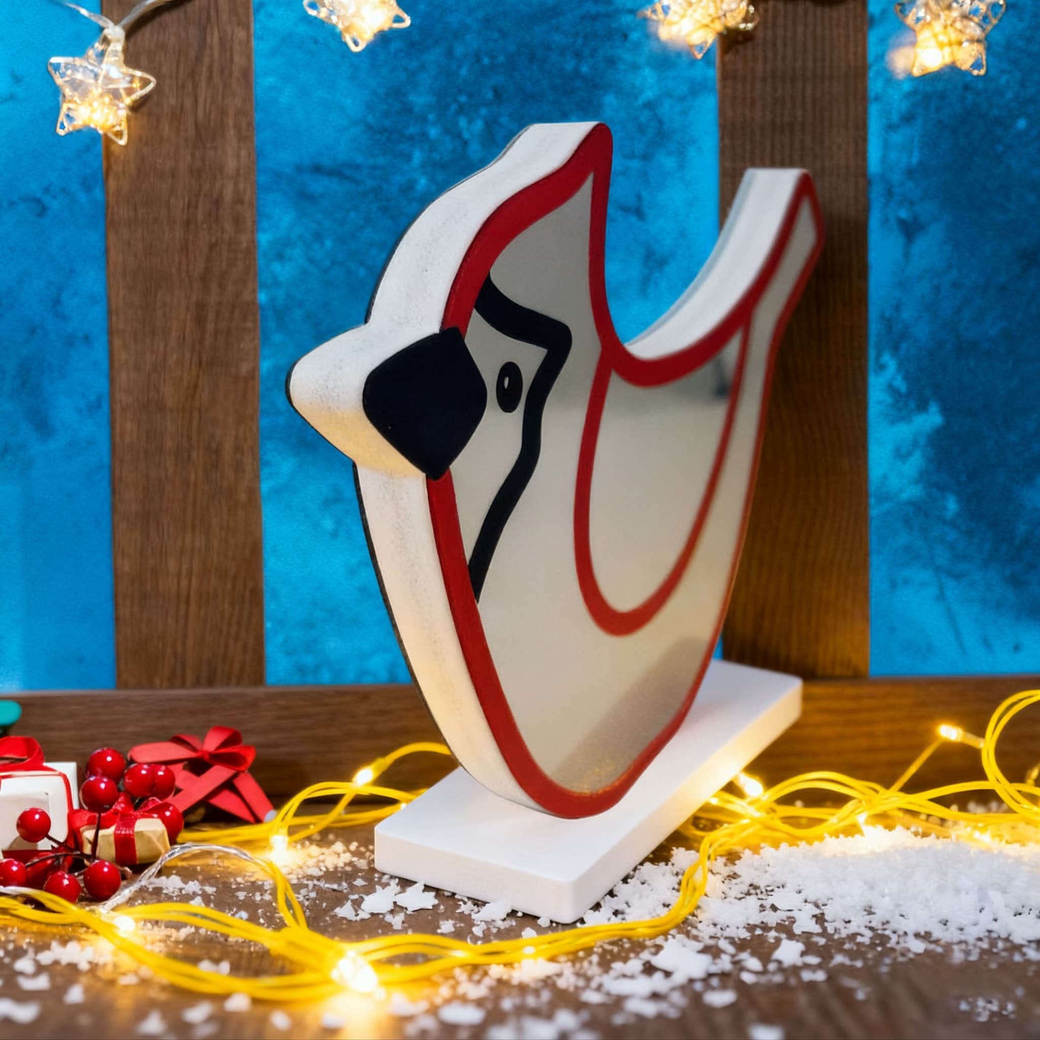 Infinity Mirror Tunnel LED Red Bird Night Light