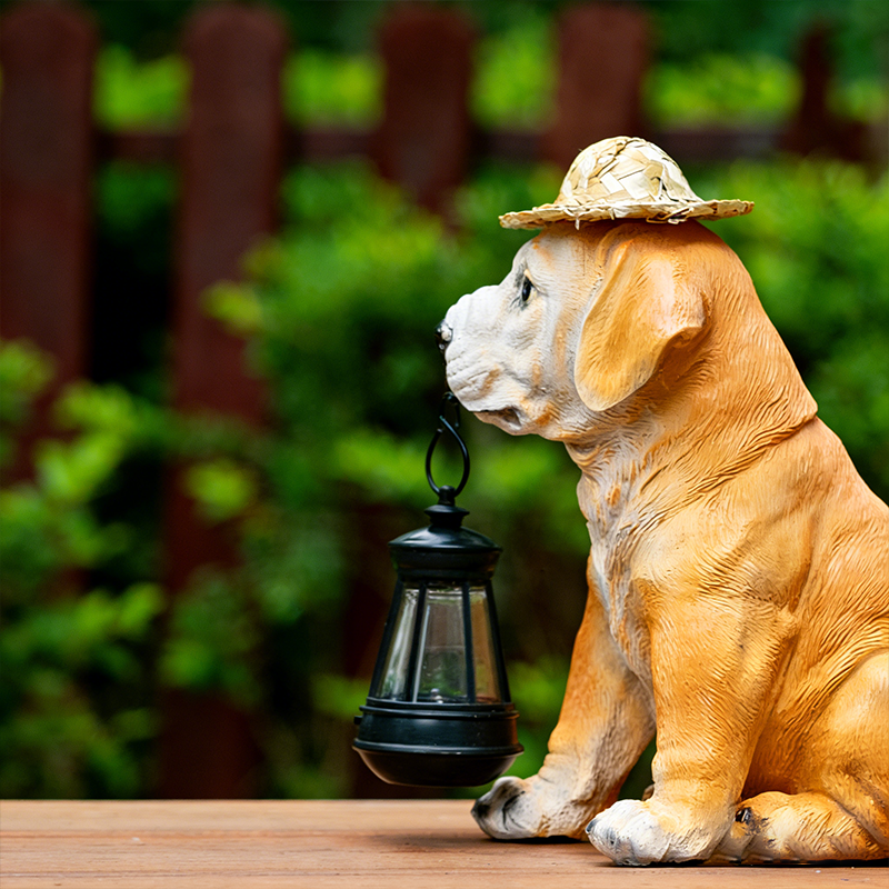 🐶💡Solar-Powered Dog Statue With Led Lantern – Lights Up Automatically At Night💡🐶