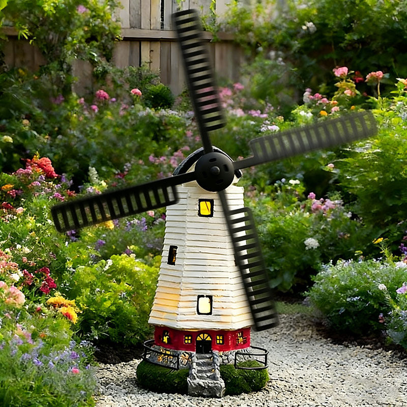 🏡 Dutch Windmill Garden Decor with Solar Lights ✨