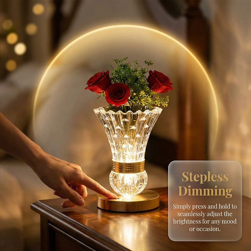 ✨ 2-in-1 Crystal Vase Table Lamp