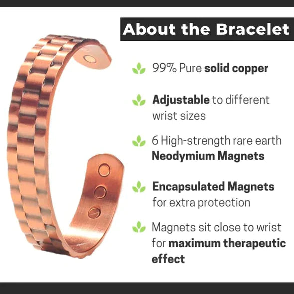  Menheal™ Pure Copper Magnetic Therapy Health Bracelet