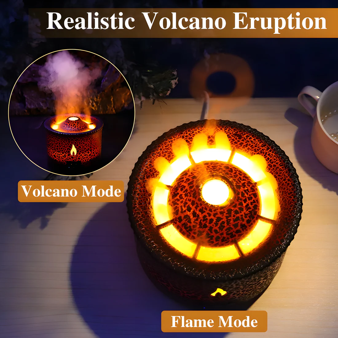 Volcanic Flame Humidifier with Remote