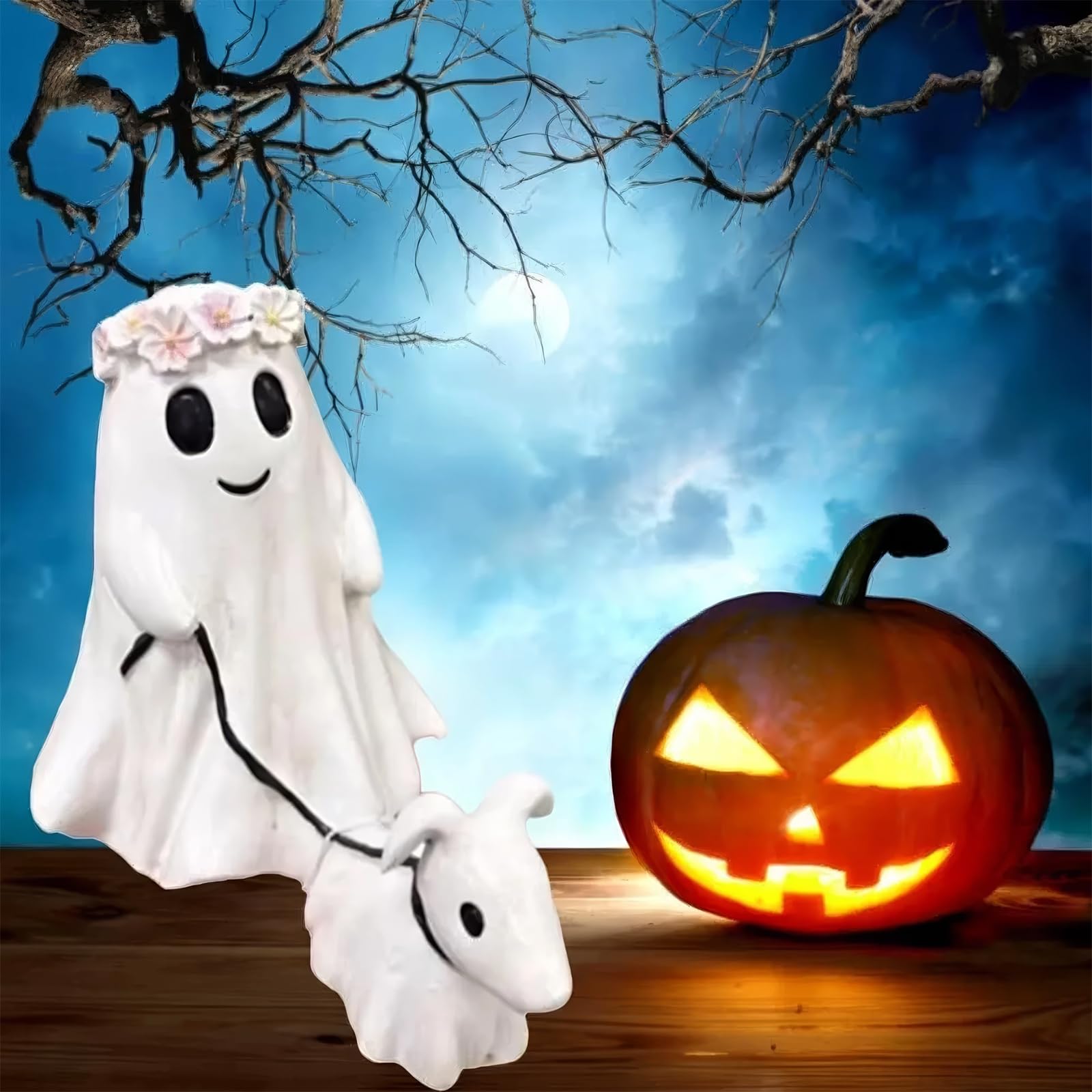 🔥Last Day 49% OFF-👻2024 Ghost Walking Dog Statue 🔥