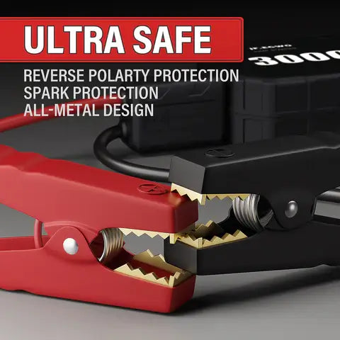 Features error-proof design, anti-spark technology and reverse polarity protection, so even if you accidentally connect it to the battery incorrectly, there will be no problems.