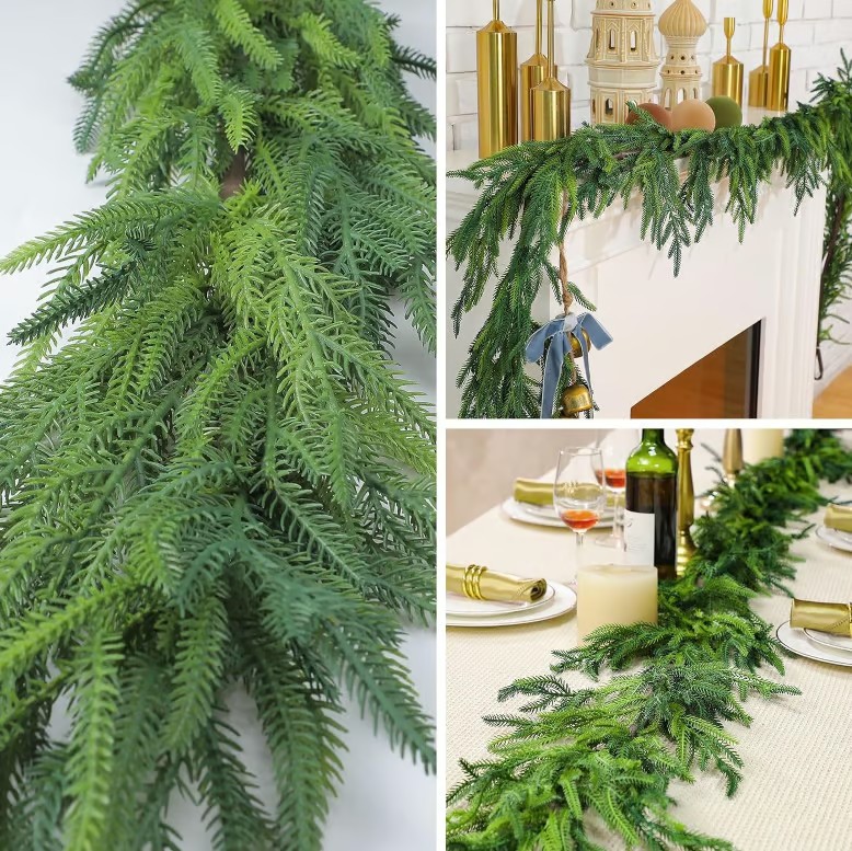 6 Ft / 9 Ft Realistic Christmas Fireplace DIY Garland