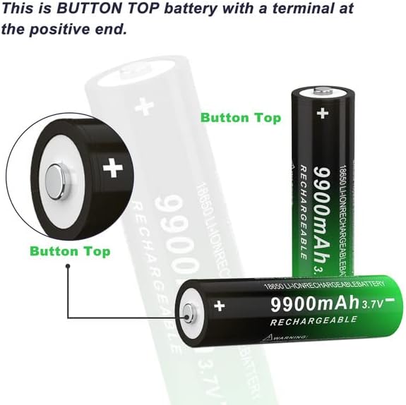 3.7 Volt Rechargeable Battery 9900mAh for Headlamp, Doorbells, Flashlight, Small Fan, etc (4 PCS)