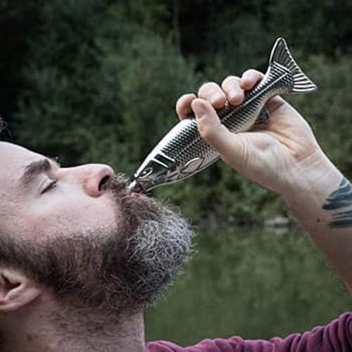 Fantastic Stainless Steel Fish-Shaped Portable Wine Bottle