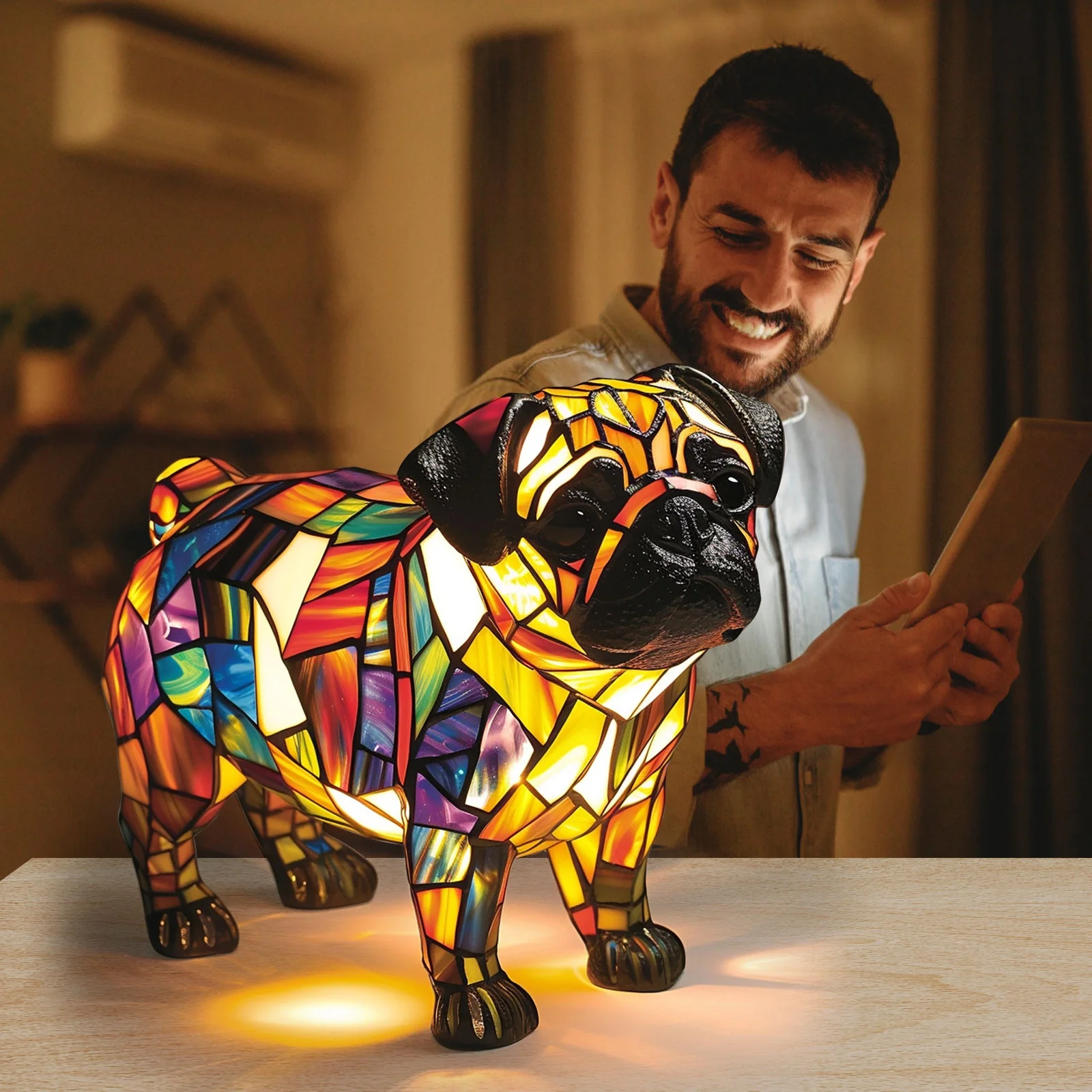 Vintage Puppy Themed Table Lamp
