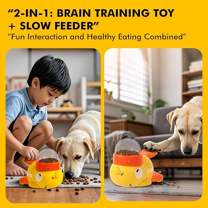 Interactive Duck-Shaped Dog Slow Feeder Puzzle Toy