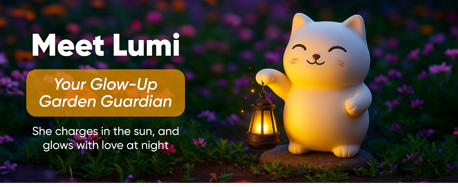 Outdoor Cat Statue with Lantern Garden Statue Gift for Grandma Mom Mothers Day