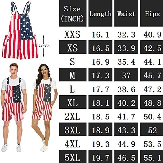 🔥Unisex Retro Independence Day Flag Overalls