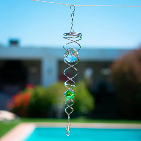 Outdoor Crystal Spiral Wind Spinner