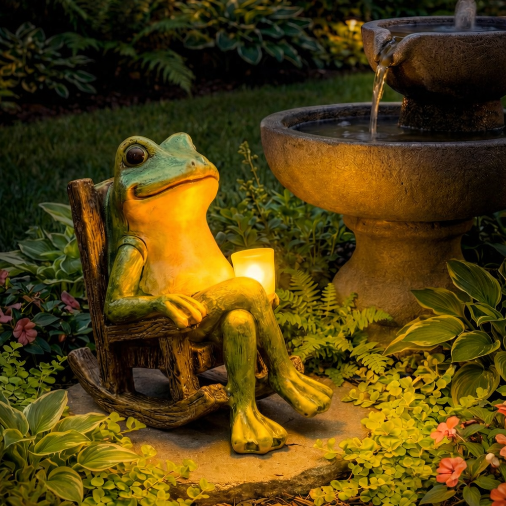 Solar LED Frog Garden Outdoor Decor