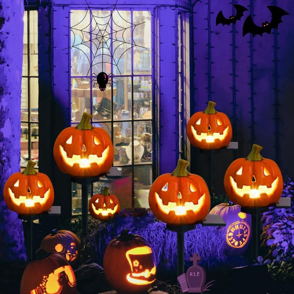 🎃Holiday sales🔥A very fun must-have solar pumpkin patch light for Halloween