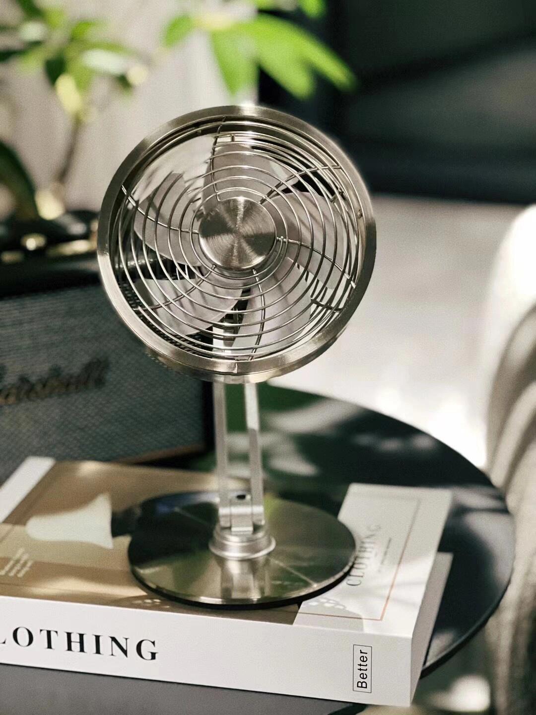 360 Degree Rotating Folding Metal Fan USB/Charging Office Desktop