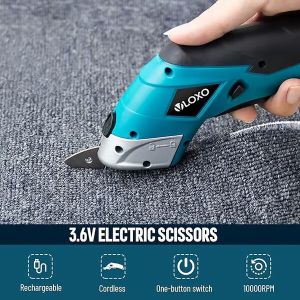 Electric Scissors, USB Rechargeable 3.6V Cordless Scissors