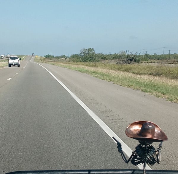 Handmade Cast Cowboy Skull Gunslinger Hood Metal Ornament