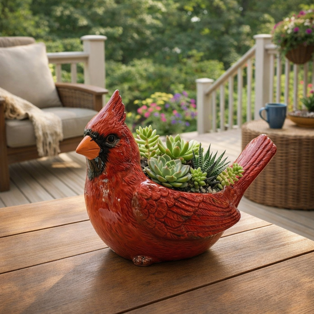 🔥Last Day 48% OFF 🐦Cardinal Bird Succulent Planter