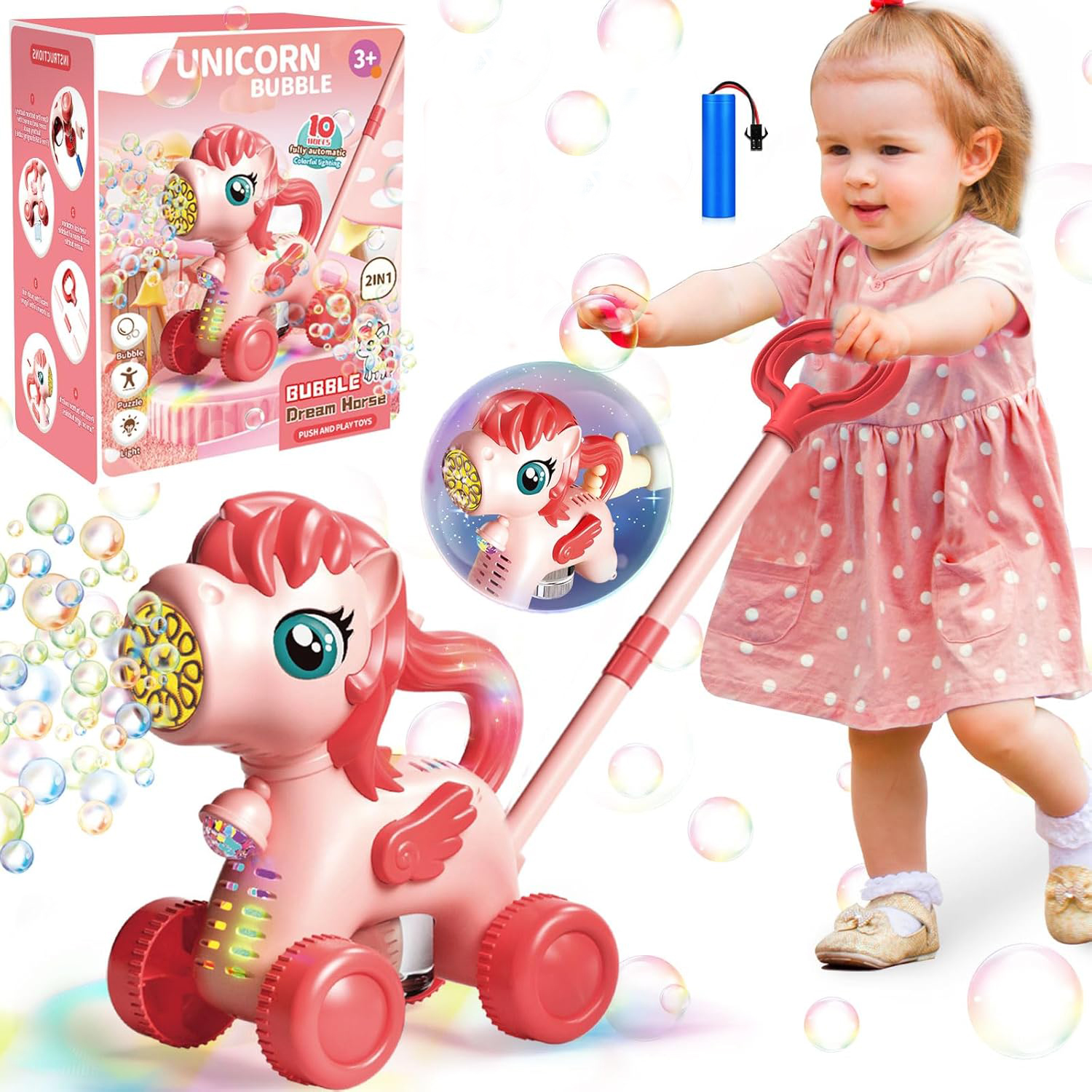 2-in-1 Animal Automatic Bubble Machine- Easter Party Essential & Outdoor Adventure Buddy!