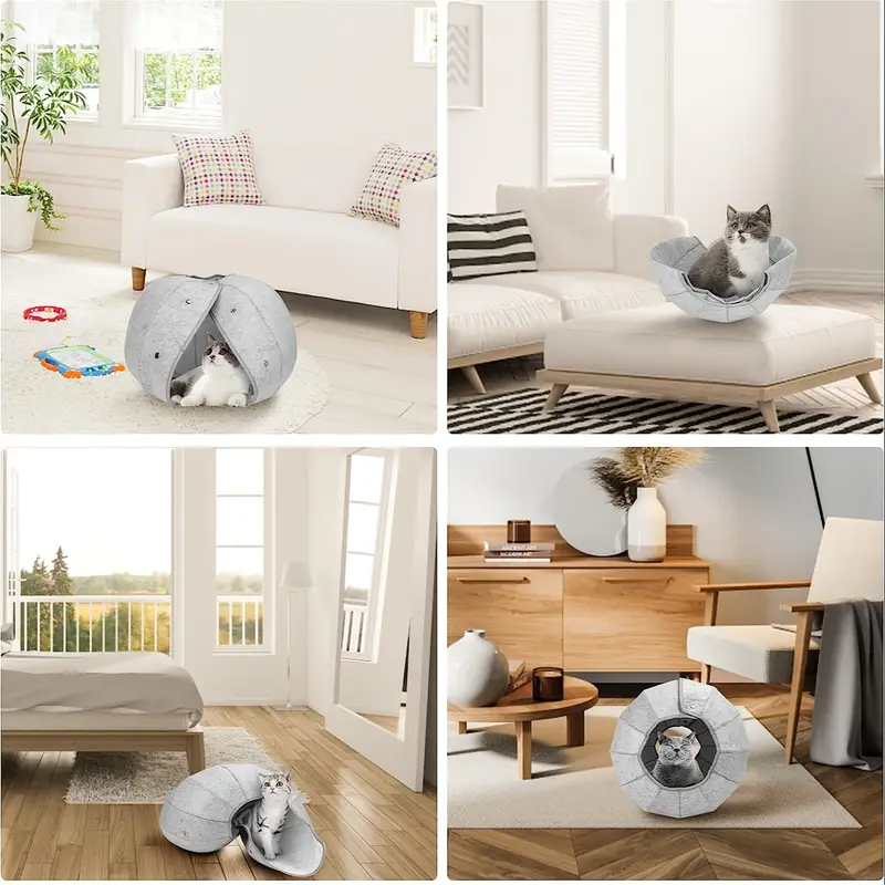🐱Cat Cave Tunnel Multi-Function Foldable Cat Bed