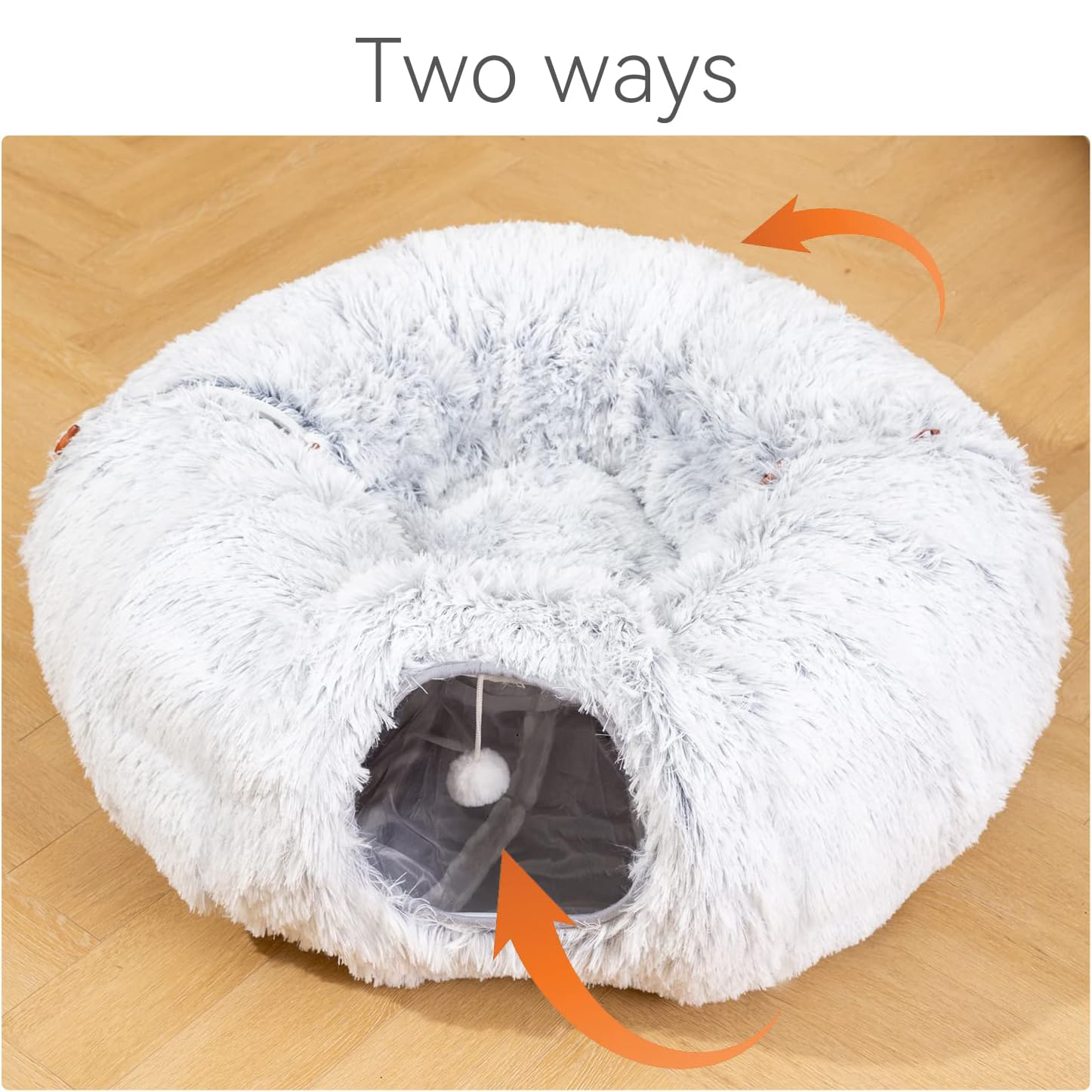Oversized For Multiple Cats Tunnel with Cat Bed