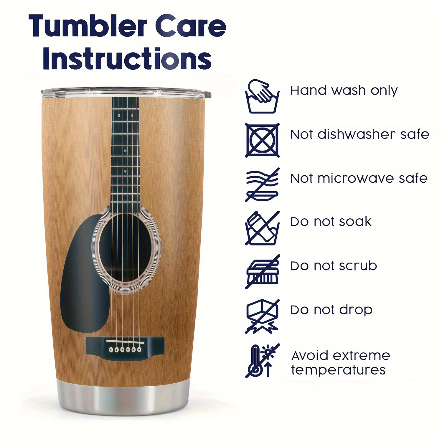 20 oz Guitarist Stainless Steel Coffee Mug