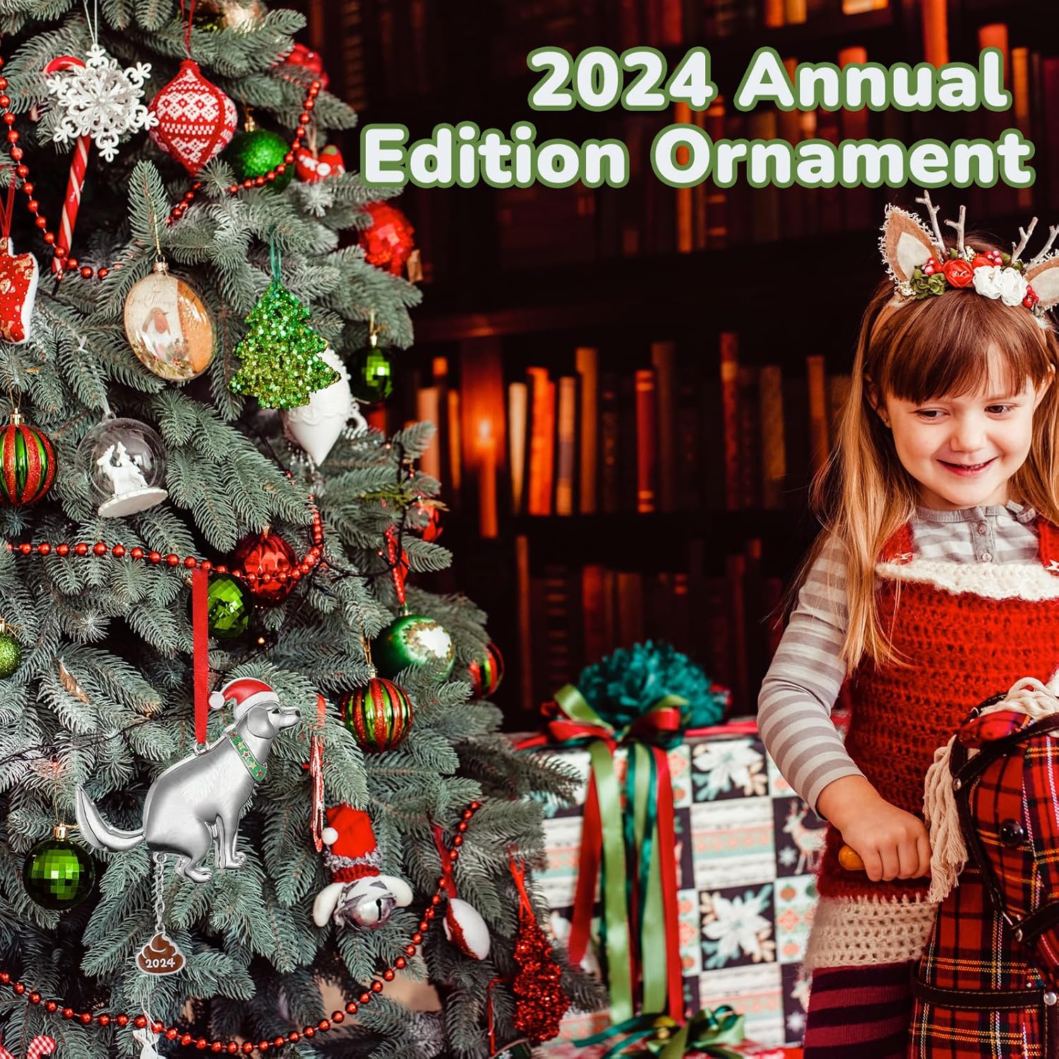 Funny Pooping Dog Ornament for Christmas Tree Decoration