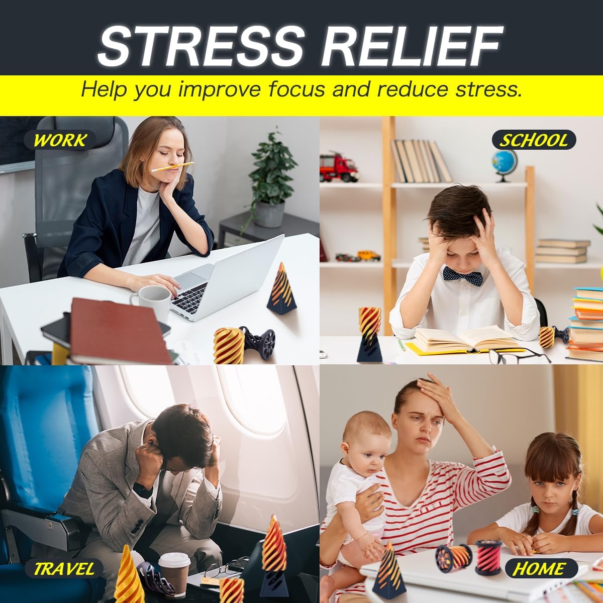 🔥3D Printed Spiral Cone Fidget Toy