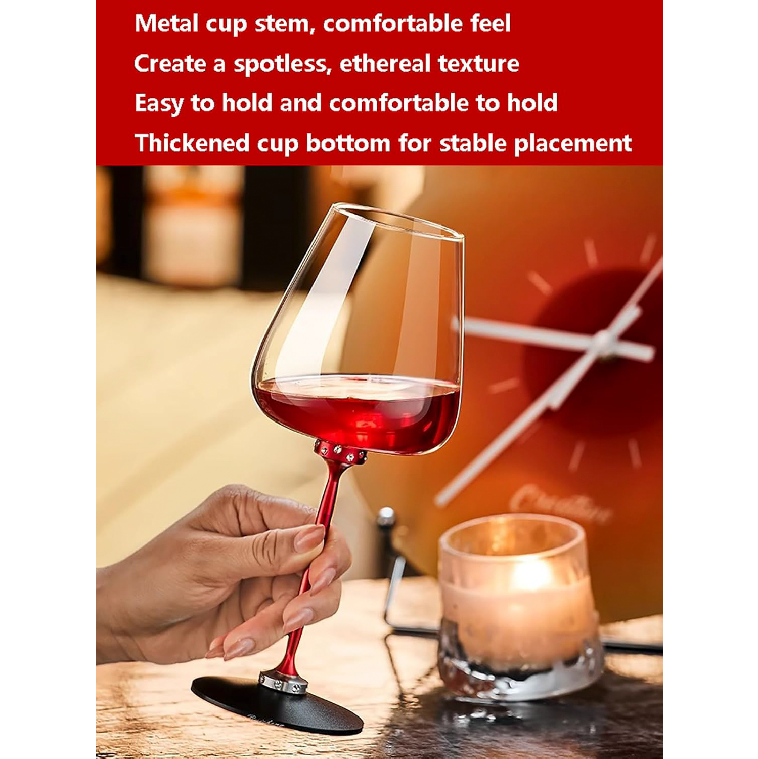 Rotating Crystal Glass Red Wine or White Wine Glass
