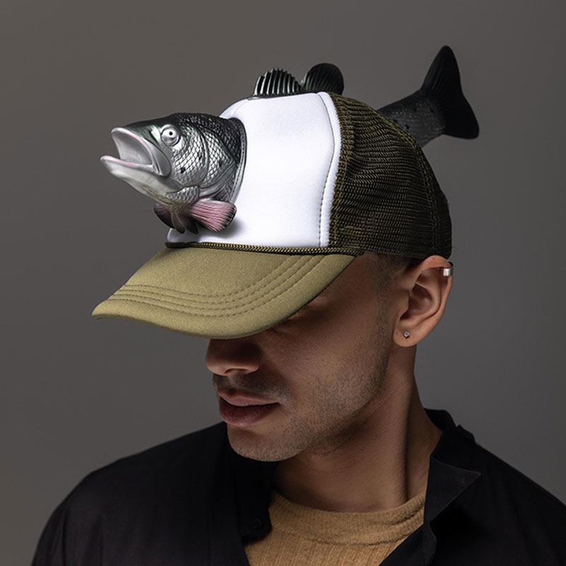 Custom Fish Caps Men's Fish Trucker H at