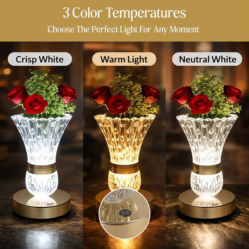 ✨ 2-in-1 Crystal Vase Table Lamp