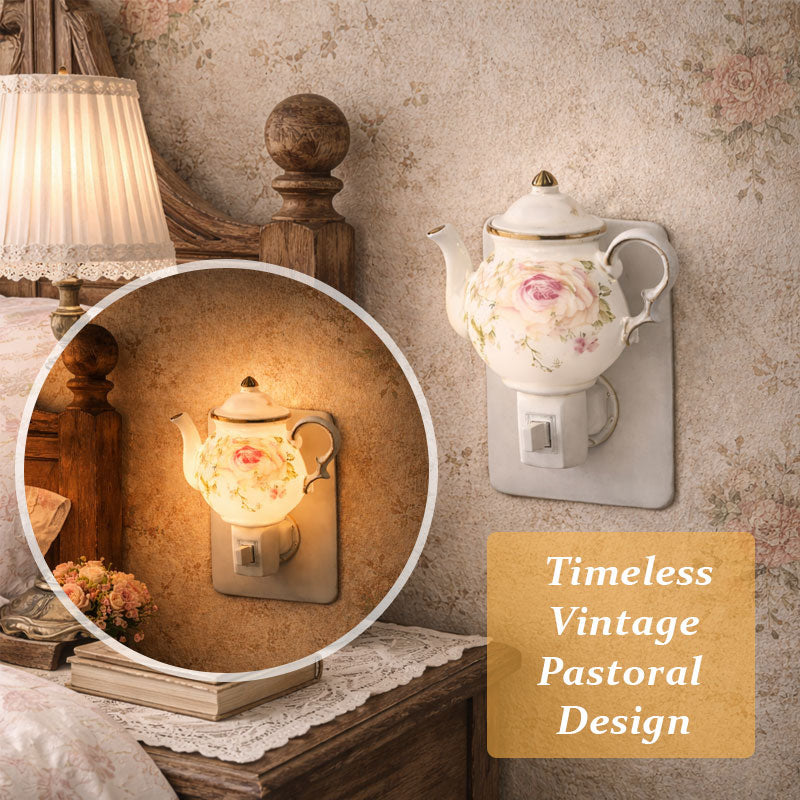 Hand-painted Ceramic Teapot Night Light