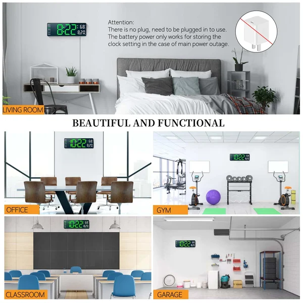 Multifunctional Large Digital Clock